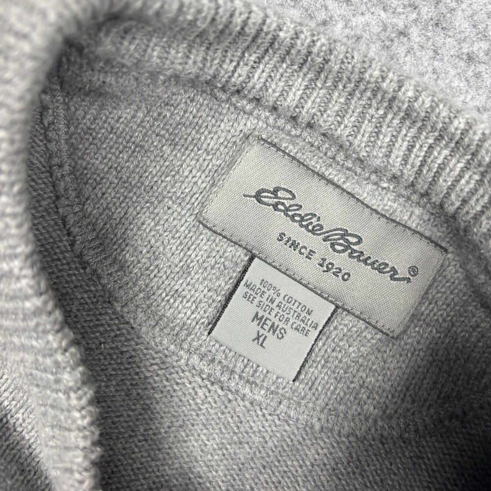 Eddie Bauer Gray Knit Crewneck Pullover Sweater Mens XL - Picture 5 of 7